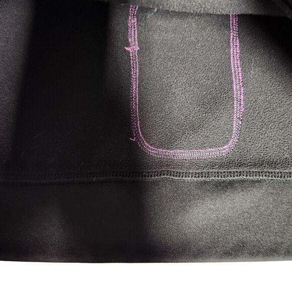 The North Face Womens Sz L Pullover Hooded Sweatshirt Hoodie Black Purple Logo - Picture 7 of 10